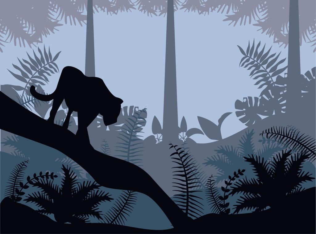 Silhouettes d'animaux de safari, couleur rouille