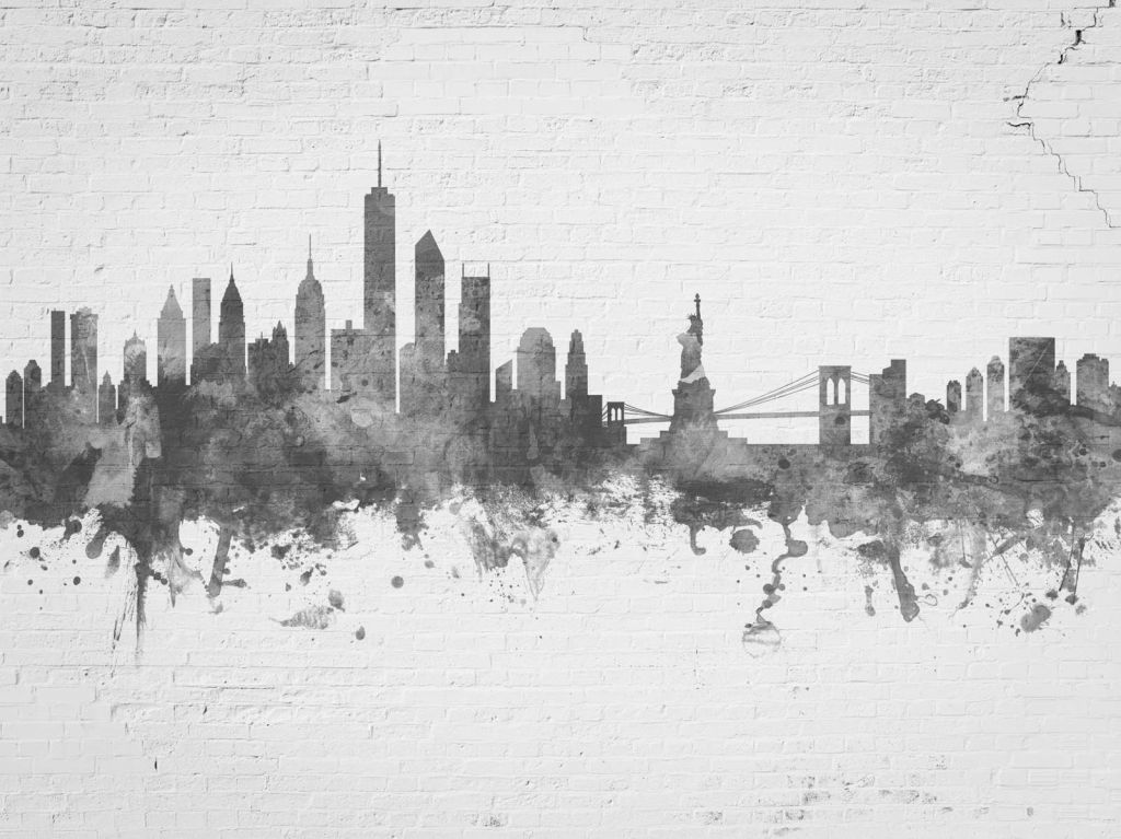 Aquarelle skyline, New York