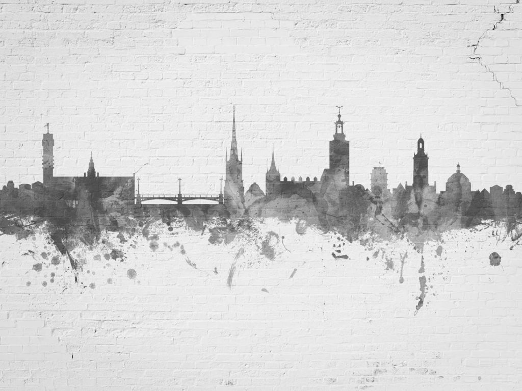 Aquarelle skyline, Stockholm