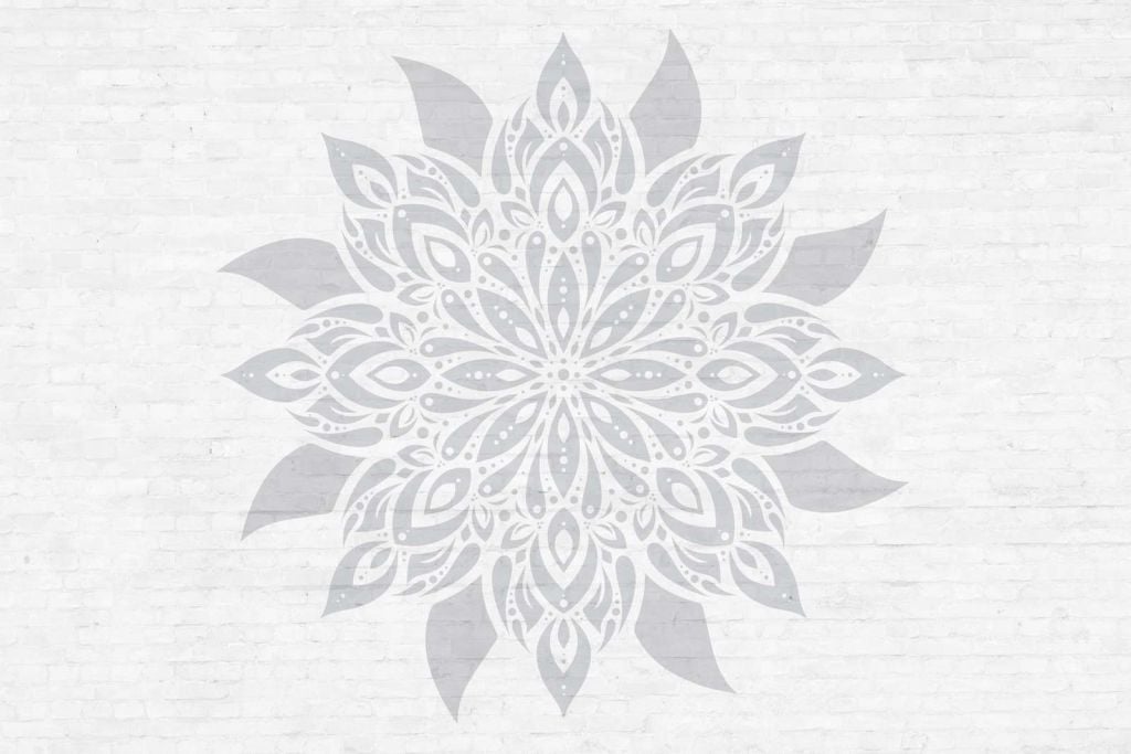 Fleur Mandala gris doux