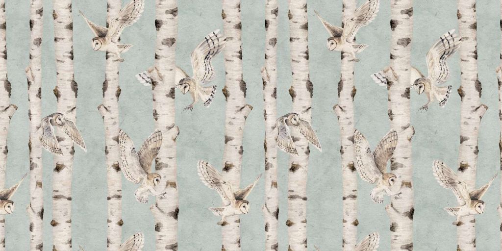 Birch and Owls - Bue - 120