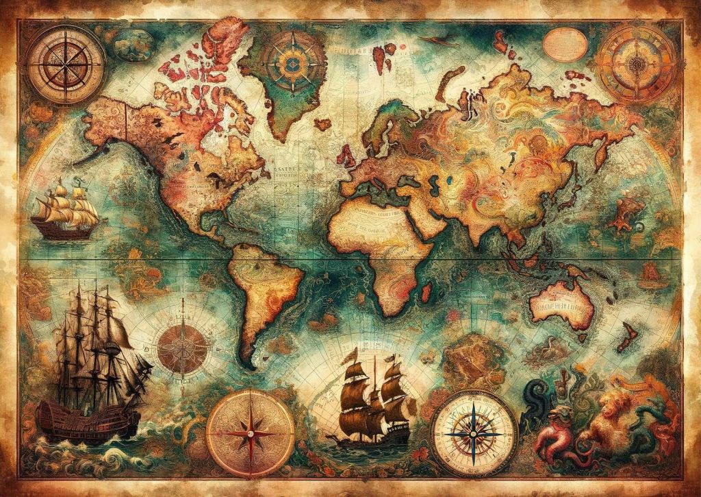 Carte du Monde Historique Vintage