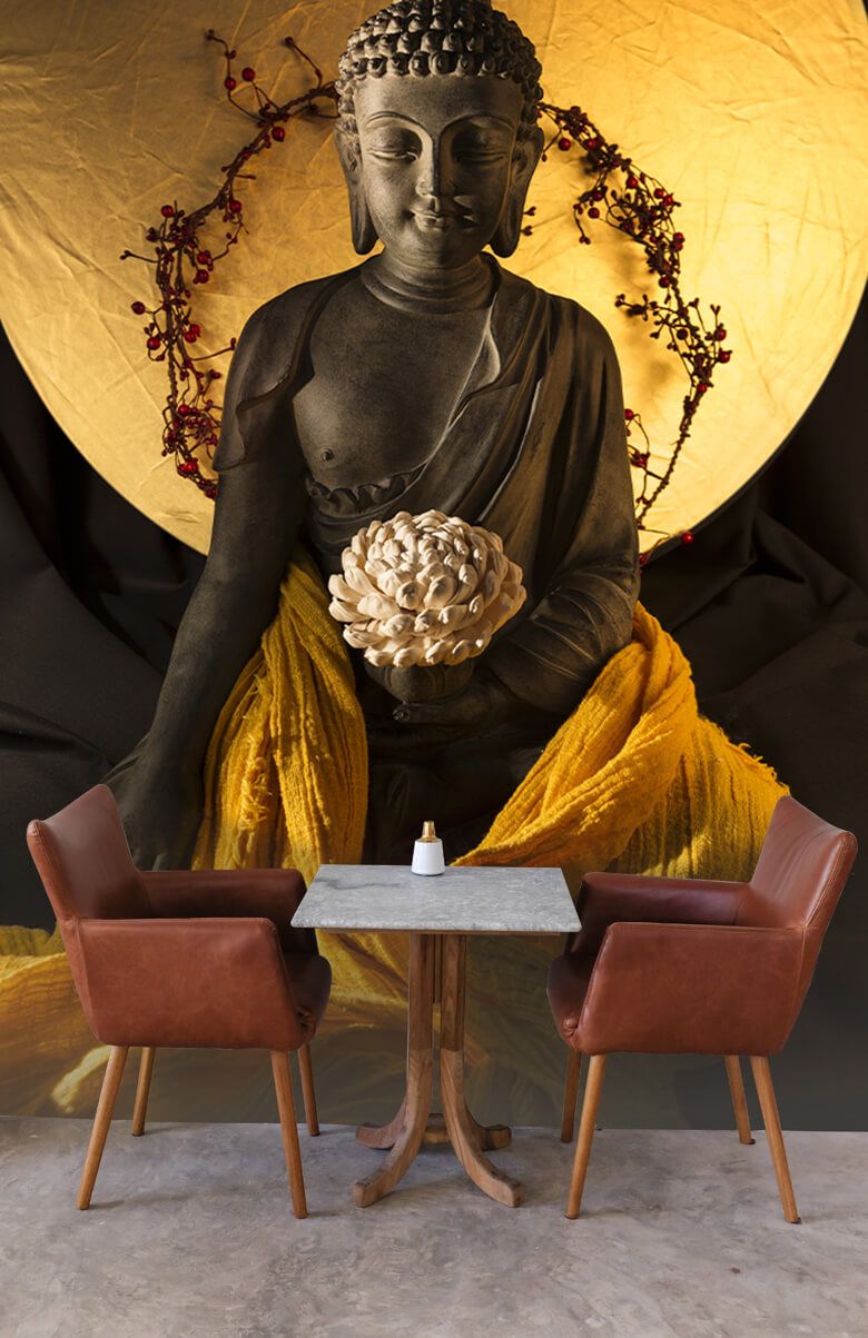 Tapisserie de méditation de statue de bouddha pour la décoration intérieure,  feuille de polyester, Bohemian Hiphelicopter, psychédélique, bouddhisme,  gérer la chambre à coucher - AliExpress