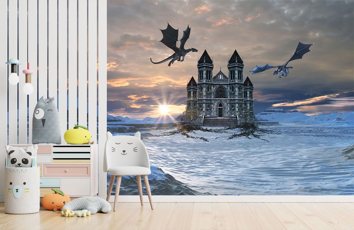 Papier peint panoramique Harry Potter Poudlard fantaisie